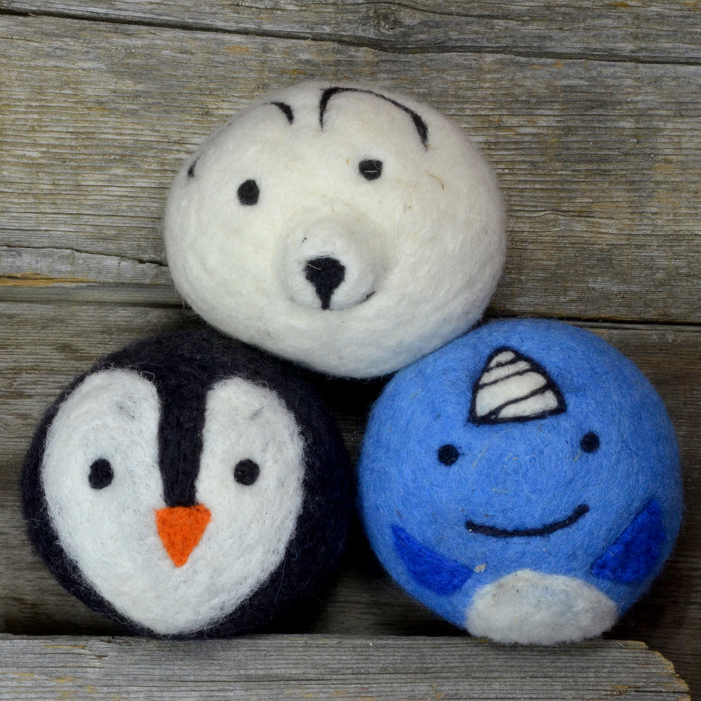 Winter friends dryer balls, made in Canada 
