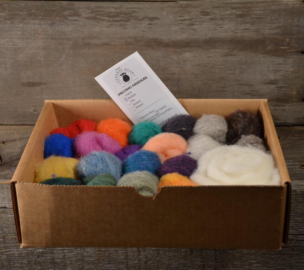 Needle Felting Color Pack Mix of Solids and Heathers