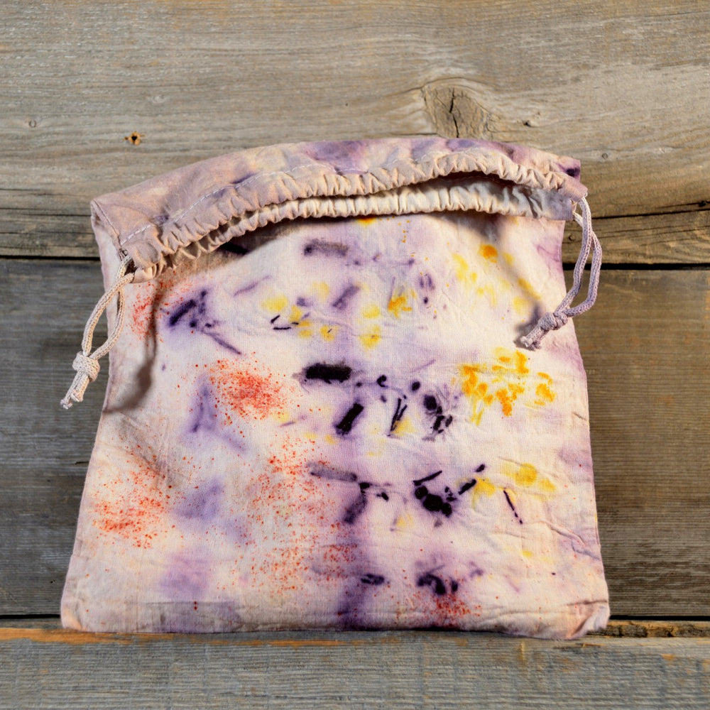 Natural Dyed Cotton Project or Produce Bag, Various Colors