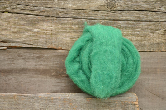 Wool Fibre Kelly Green