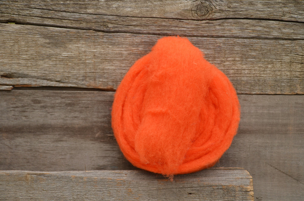 Wool Fibre Orange
