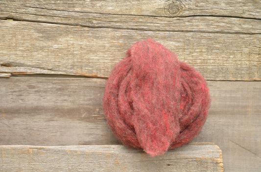 Wool Fibre Dark Red