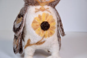 Needle Felted Dandy Owl Sculpture