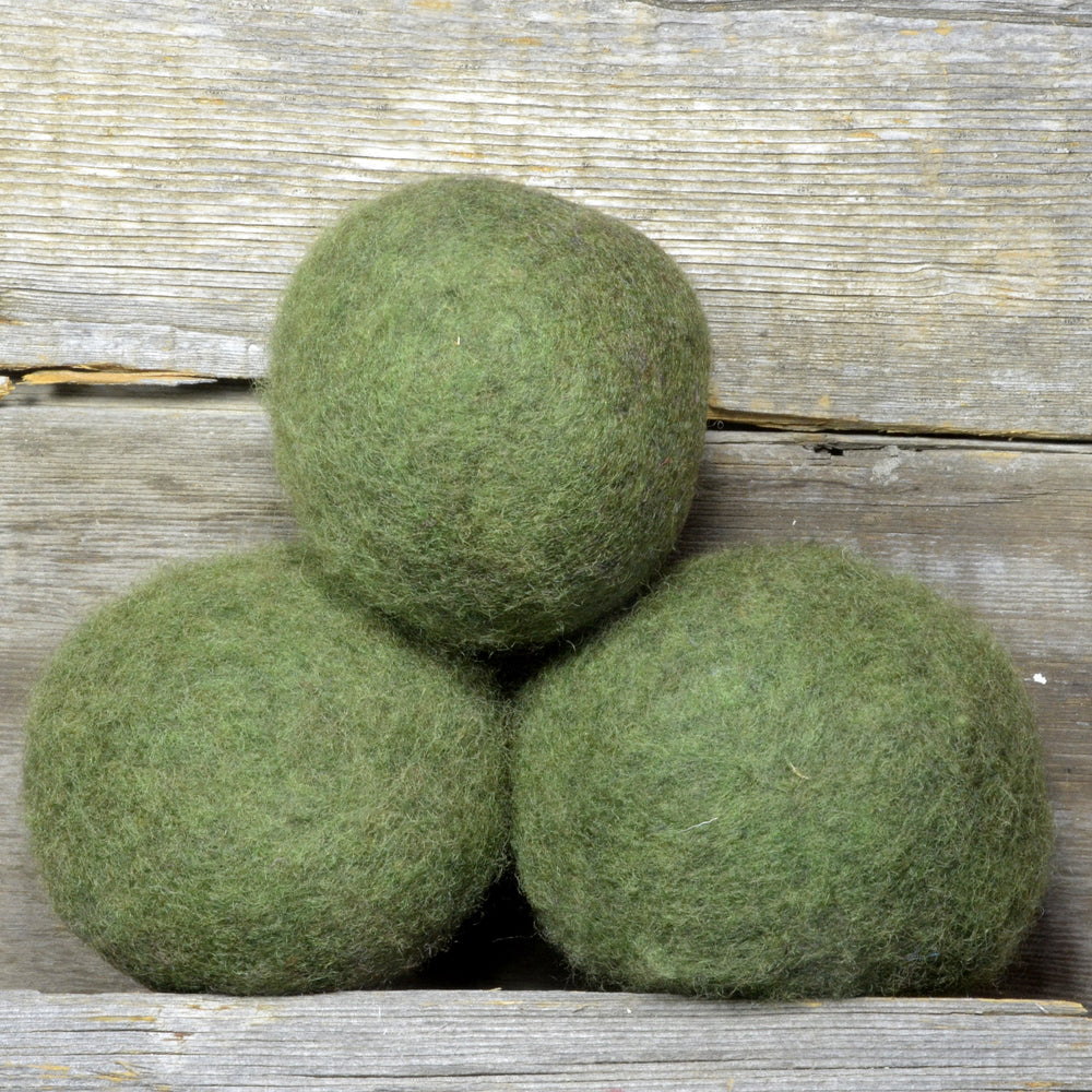 army green wool dryer balls