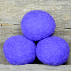 bright purple dryer balls made in Canada