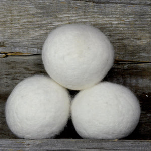cream wool dryer balls