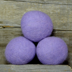 light purple wool dryer balls